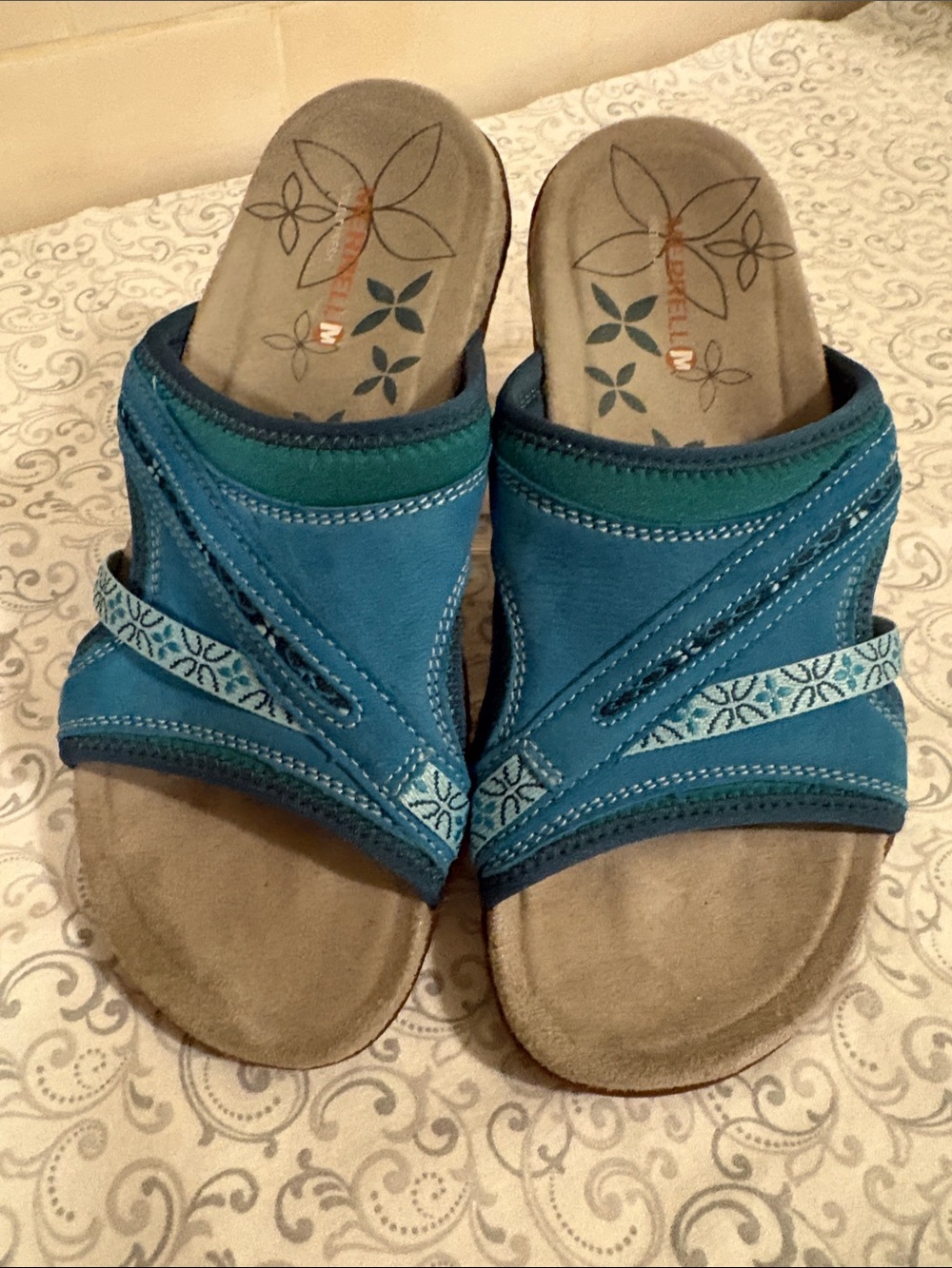 Merrell Teal Slip-On Comfort Sandals - Women